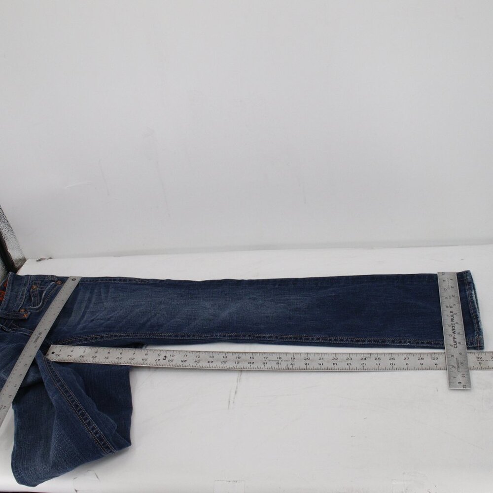 Rock Revival Jeans Womens 28 Gwen Boot Blue Flap Thick Stitch Low Rise Denim - Picture 8 of 14